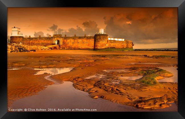 Dawn at Fort Perch Rock New Brighton Framed Print by Clive Ashton
