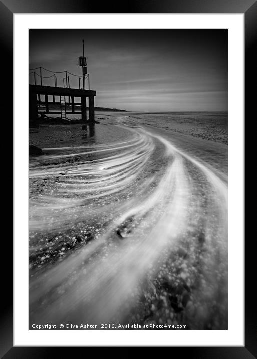 Swirls around the jetty Framed Mounted Print by Clive Ashton