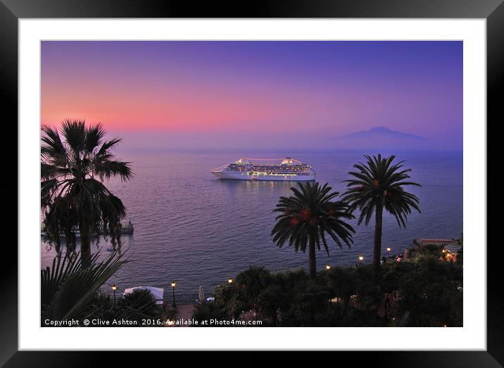 Evening across the Bay of Naples Framed Mounted Print by Clive Ashton