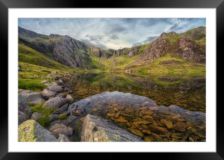 Earlymorning at llyn Idwal Framed Mounted Print by Clive Ashton