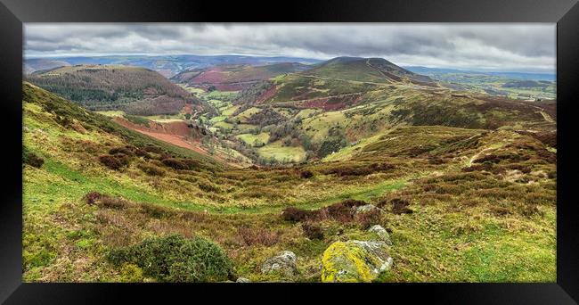 Looking down on the Horseshoe Pass, Llangollen Framed Print by Clive Ashton