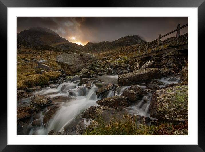 Dawn over Tryfan Framed Mounted Print by Clive Ashton