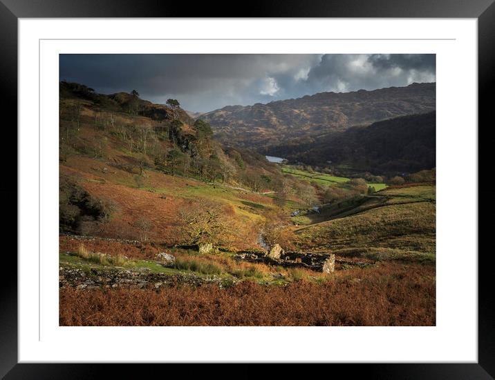Looking down towards Nant Gwynant Framed Mounted Print by Clive Ashton