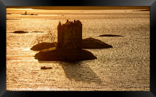 Castle Stalker in sunset light Framed Print by Chris Drabble