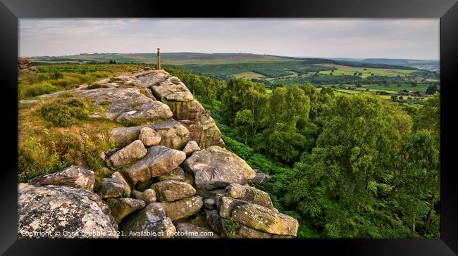 Nelson's Monument, Birchen Edge Framed Print by Chris Drabble