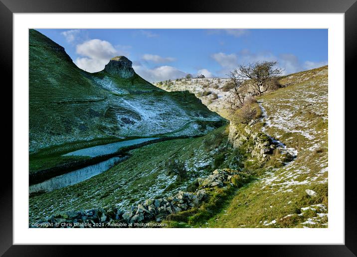 Peter's Stone in Winter shadows Framed Mounted Print by Chris Drabble