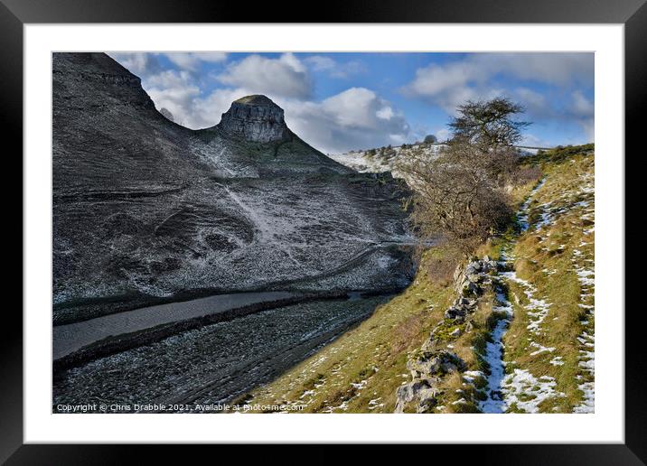 Peter's Stone in Cressbrook Dale Framed Mounted Print by Chris Drabble