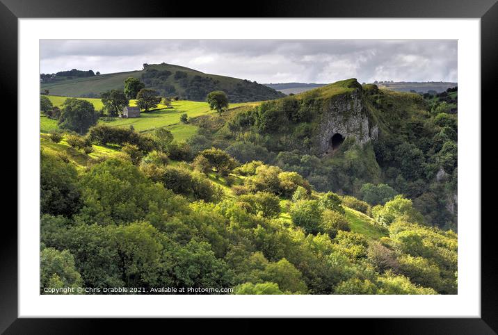 Thor's Cave in Autumn Framed Mounted Print by Chris Drabble