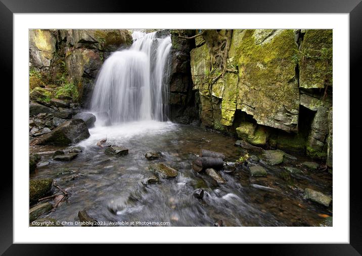 Lumsdale upper falls Framed Mounted Print by Chris Drabble