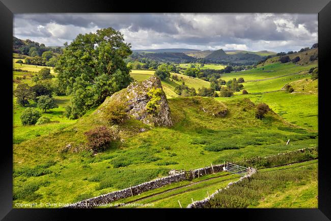 Pilsbury Castle in Autumn Framed Print by Chris Drabble