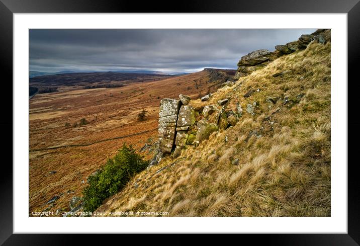 Stanage Edge Framed Mounted Print by Chris Drabble