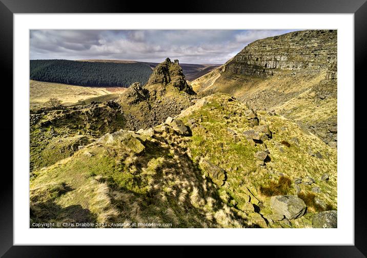 The Tower, Alport Castles Framed Mounted Print by Chris Drabble