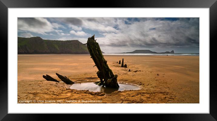 The wreck of the Helvetia Framed Mounted Print by Chris Drabble