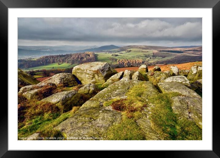 The view from Carhead Rocks. Framed Mounted Print by Chris Drabble