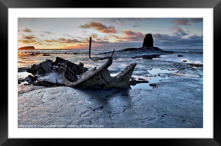 The wreck of the Admiral Von Tromp and Black Nab a Framed Mounted Print by Chris Drabble