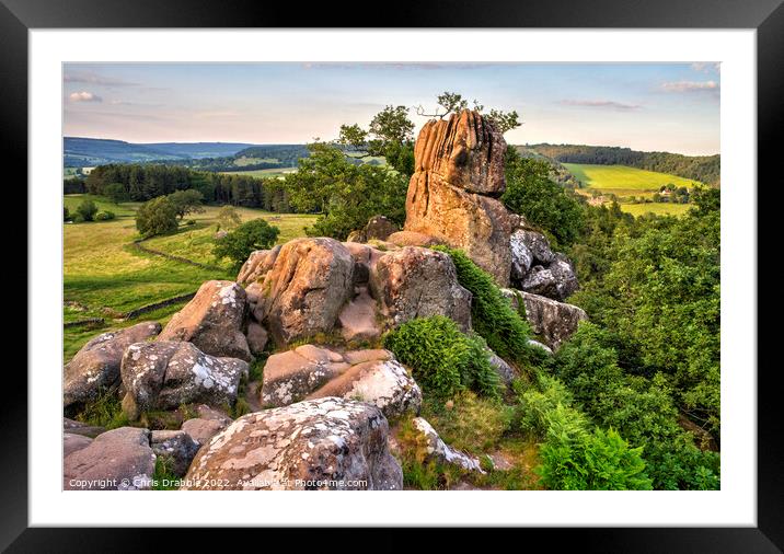 Weasel Pinnacle at sunset Framed Mounted Print by Chris Drabble