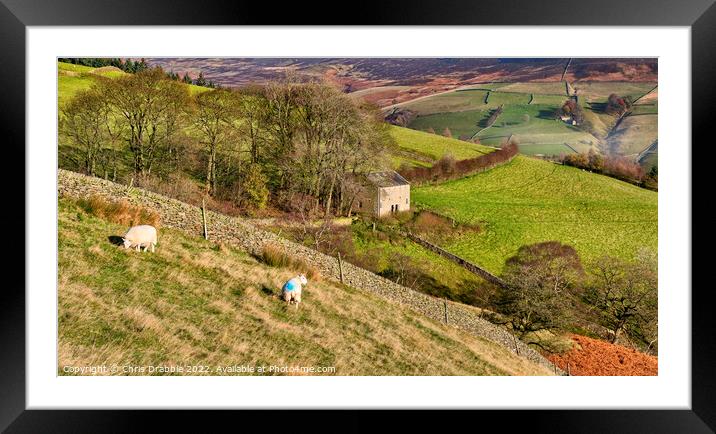 Above the Derwent Valley Framed Mounted Print by Chris Drabble