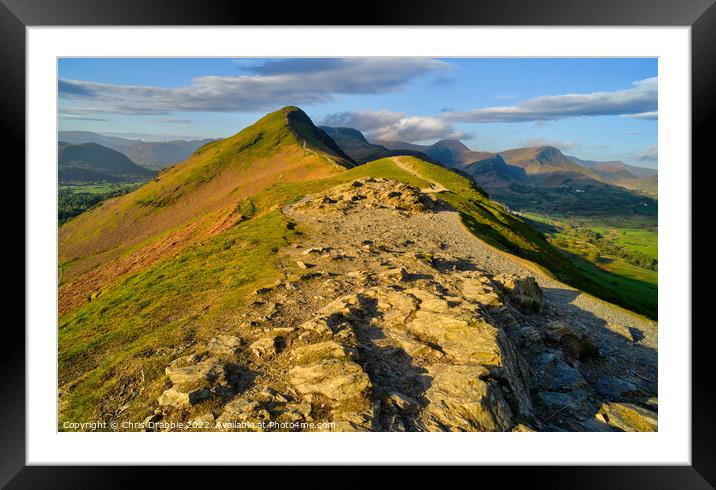Catbells from Skelgill Bank in spring Framed Mounted Print by Chris Drabble