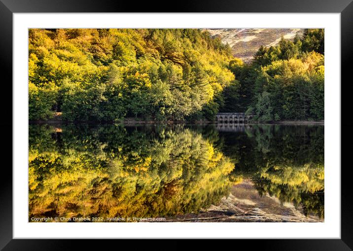 Derwent Reservior in Autumn Framed Mounted Print by Chris Drabble