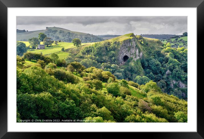 Thor's Cave and the Manifold Valley Framed Mounted Print by Chris Drabble