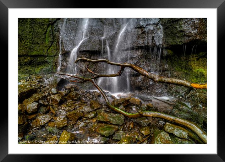 Little Waterfall Swallet Framed Mounted Print by Chris Drabble