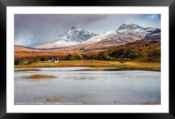 Loch Coultrie in Winter Framed Mounted Print by Chris Drabble