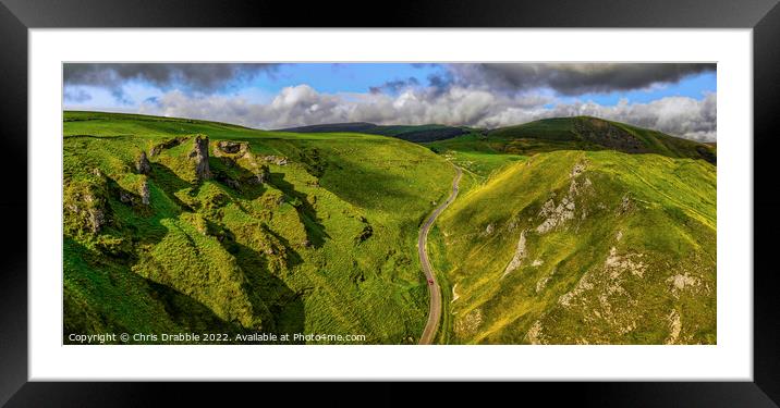 Winnats Pass Panoramic Framed Mounted Print by Chris Drabble