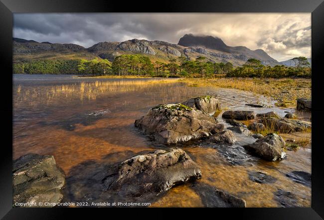 Slioch and Loch Maree in light Framed Print by Chris Drabble