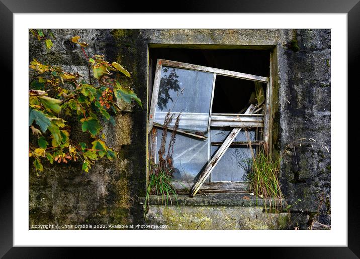 Window and stone Framed Mounted Print by Chris Drabble