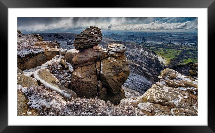 Upper Tor, Kinder Scout Framed Mounted Print by Chris Drabble