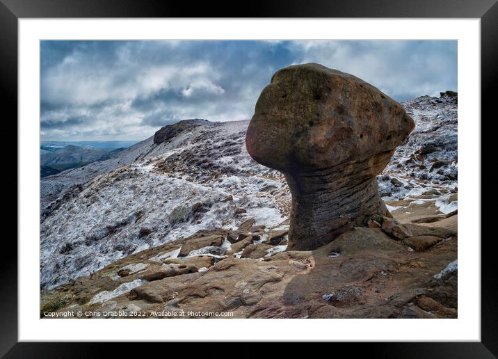 At the head of Grindsbrook Clough Framed Mounted Print by Chris Drabble