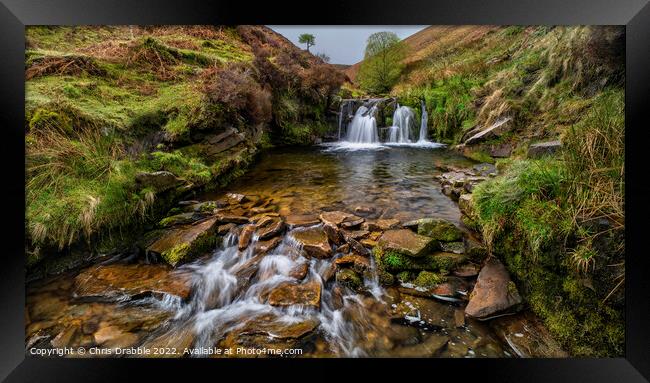 Fairbrook in spate Framed Print by Chris Drabble