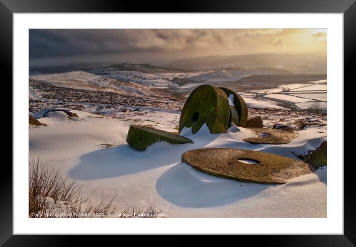 Winter at Stanage Edge (2) Framed Mounted Print by Chris Drabble