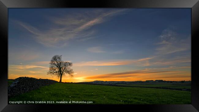 Litton fields sunset Framed Print by Chris Drabble