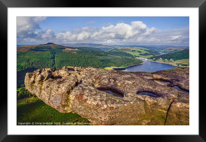 The view from Bamford Edge Framed Mounted Print by Chris Drabble