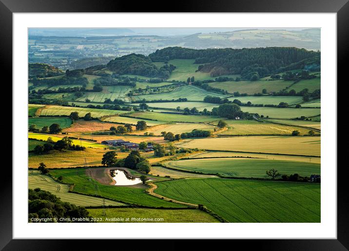 Looking West from British Camp Framed Mounted Print by Chris Drabble