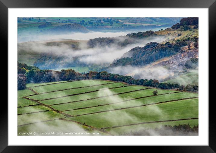 Mist in the Derwent Valley (3) Framed Mounted Print by Chris Drabble