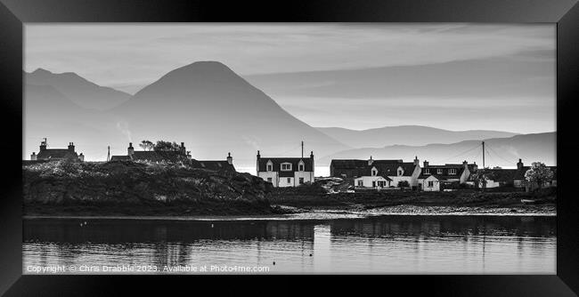 Aird-Dhubh from Camusterrach (monochrome) Framed Print by Chris Drabble