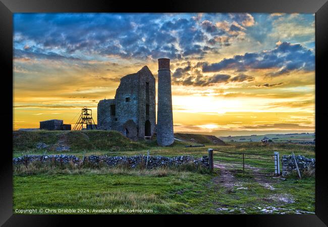 The Magpie Mine in Silhouette Framed Print by Chris Drabble