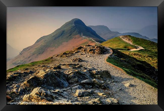 Catbells with an imminent Storm Framed Print by Chris Drabble