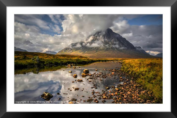 Cloud chasing, Buachaille Etive Mor Framed Mounted Print by Chris Drabble