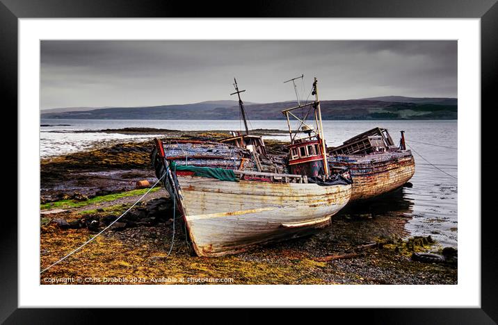 The Wrecks in Salen Bay. Isle of Mull Framed Mounted Print by Chris Drabble