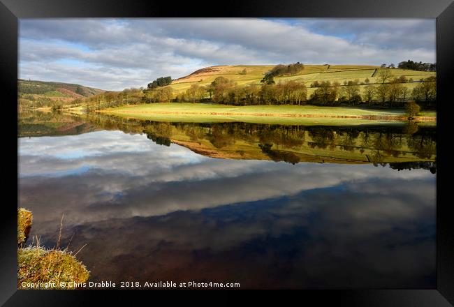 A mirror reflection in Ladybower Reservior        Framed Print by Chris Drabble
