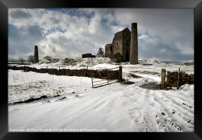 Magpie Mine in Winter, Monyash, England Framed Print by Chris Drabble