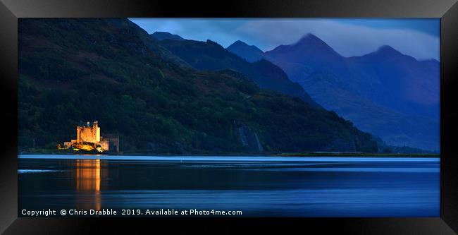 Eilean Donan Castle and the Five Sisters Framed Print by Chris Drabble