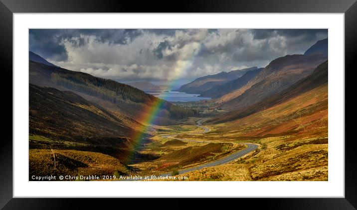 Rainbow over Loch Maree Framed Mounted Print by Chris Drabble