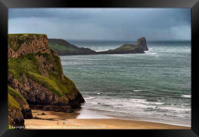 Worms Head, Rhossili Bay, the Gower Peninsula Framed Print by Chris Drabble