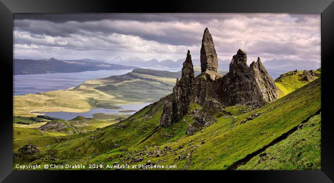 The Old Man of Storr caught in Spring light.  Framed Print by Chris Drabble