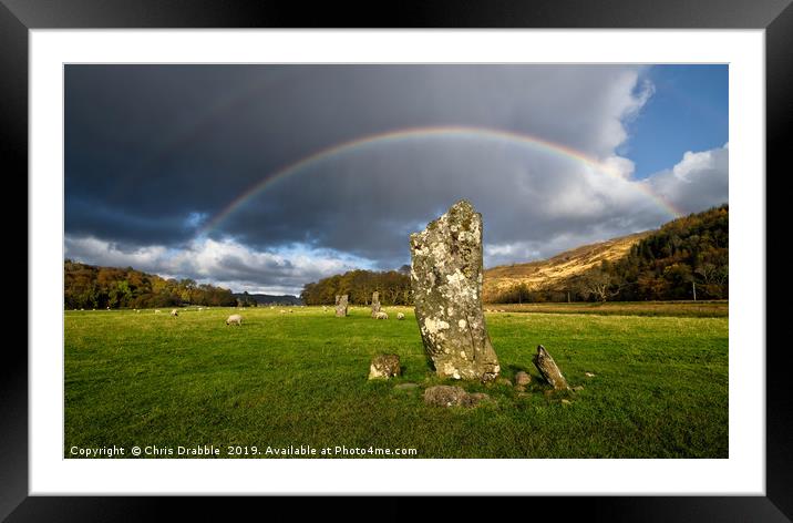 Nether Largie, Standing Stones, Scotland (3) Framed Mounted Print by Chris Drabble
