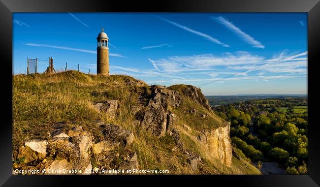 Crich Stand. Memorial of the Sherwood Foresters Framed Print by Chris Drabble